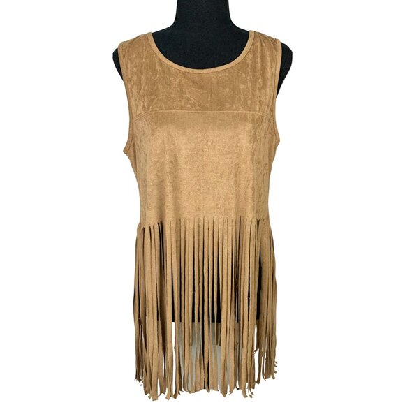 Sleeveless Fringe Hippie Western Cowgirl Top - Picture 1 of 8